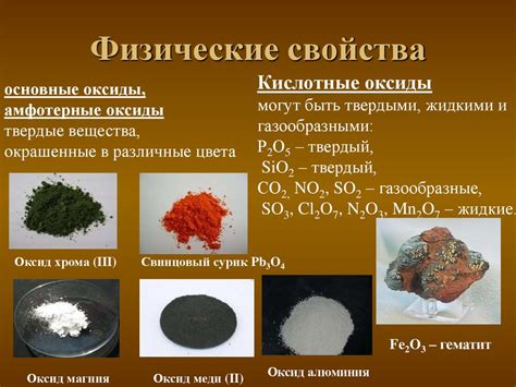 Основы и оксиды: общая информация