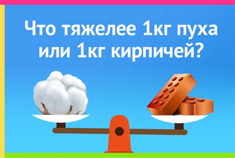 Ответ на вопрос: что весит тяжелее - 1 кг пуха или железо?