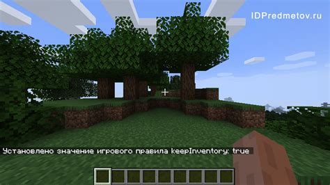 Отключение сохранения инвентаря в Minecraft команда