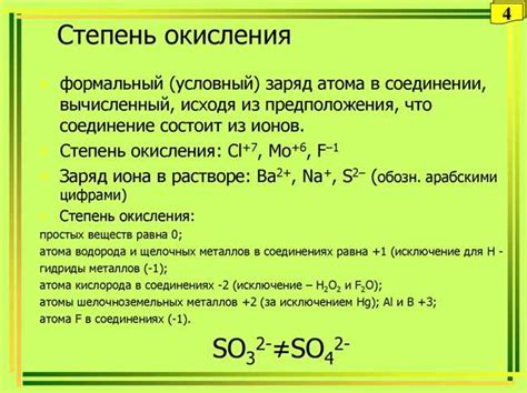 Отличие минимальной степени окисления от других окислительных состояний