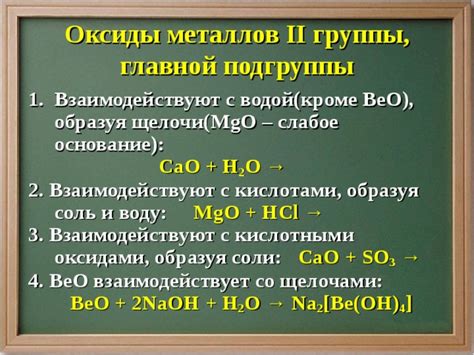 Перспективы использования металлов с кислотными оксидами в промышленности