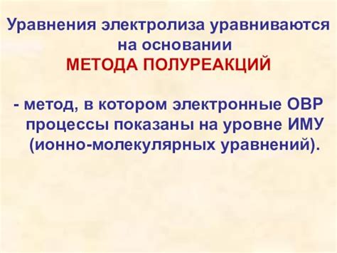 Перспективы развития метода электролиза