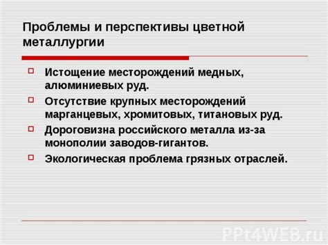 Перспективы российских заводов цветного металла