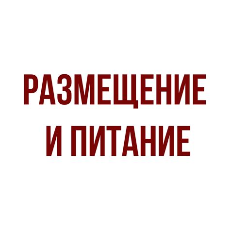 Питание и размещение