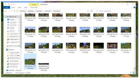 Поиск папки со скриншотами в игре Minecraft