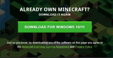 Посетите официальный сайт Minecraft