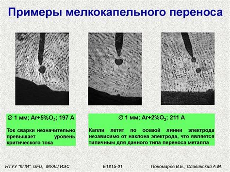 Потенциал мелкокапельного переноса металла