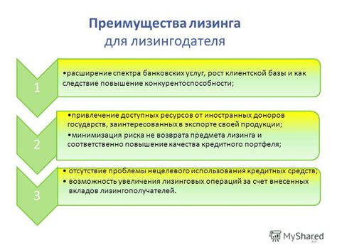 Преимущества использования лизинга