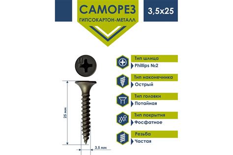Преимущества саморезов по металлу 3,5х25