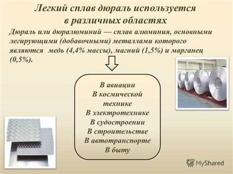 Применение алюминия в различных областях