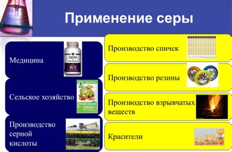 Применение серы в металлургии и химической промышленности