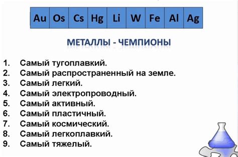 Примеры металлов, отталкивающих воду