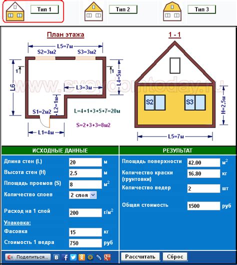 Примеры расчета расхода краски