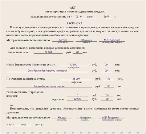 Пример заполнения акта инвентаризации металлолома