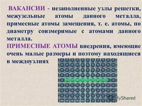 Примесные атомы и дислокации в металлических решетках