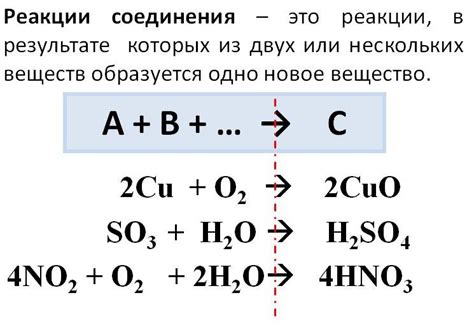 Процесс образования и разложения соединения