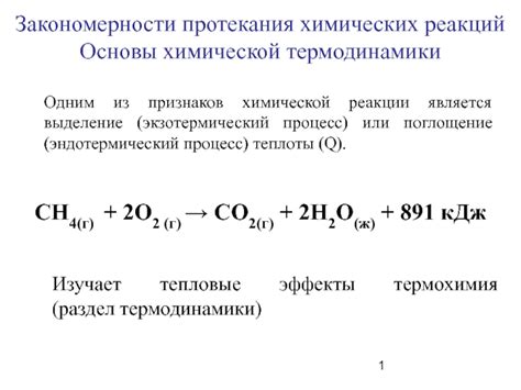 Процесс протекания реакции