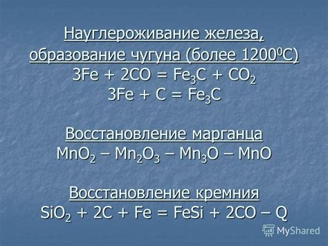 Процесс разделения железа и примесей