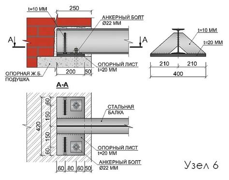 Процесс установки швеллера на кирпичную стену