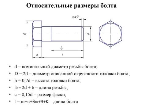 Размеры и стандарты болта М10х25