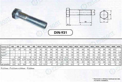 Размер болта М16х70