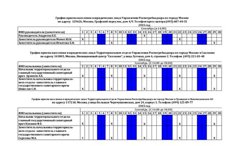 Расписание работы Роспотребнадзора