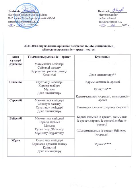 Расписание работы отдела образования