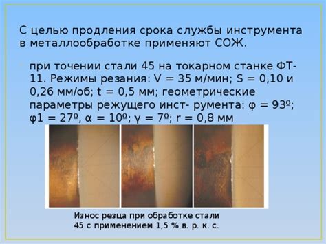 Расширение срока службы инструмента