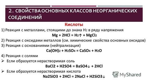 Реакция соединений с основаниями