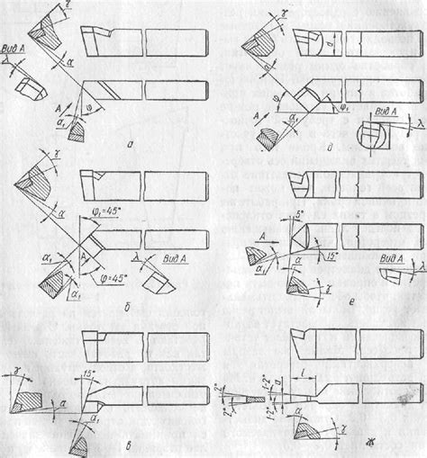 Рисунки резцов для обработки металла