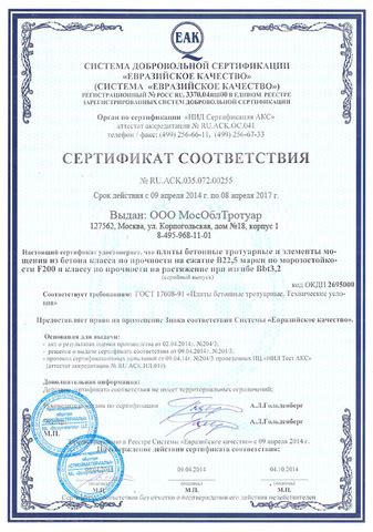 Сертификаты подтверждают соответствие стандартам