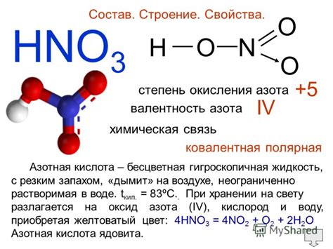 Состав и структура солей азотной кислоты