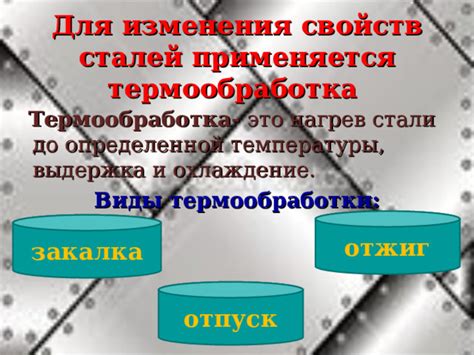 Специальные методы термообработки для изменения структуры и свойств металла