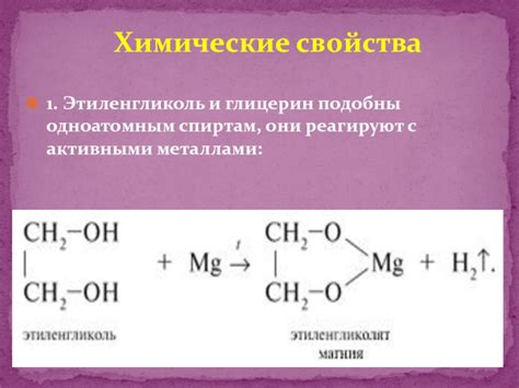 Спирты в реакциях с металлами