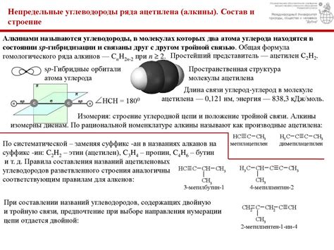 Структура и состав ацетилена