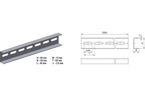 Технические характеристики профиля монтажного швеллер для 2м соэми 113526621