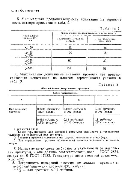 Требования к документации на герметичность затворов