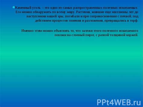 Уголь: один из самых распространенных ископаемых