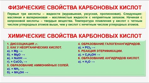 Физические свойства карбоновых кислот