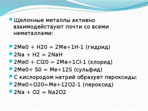 Формулы взаимодействия щелочных металлов с азотом