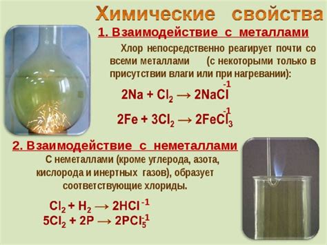 Химический элемент хлор и его взаимодействие с металлами