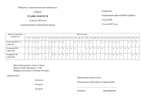 Часы работы дежурного администрации