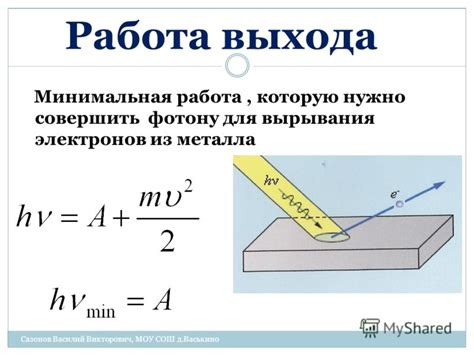 Что такое выходная работа металла?