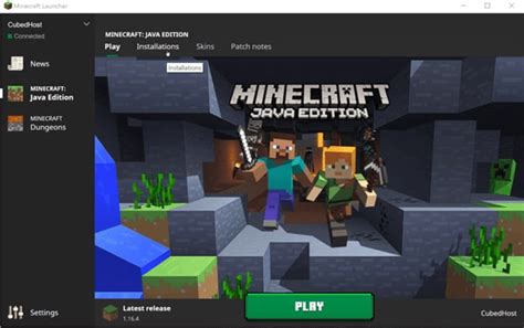 Шаг 1: Откройте Minecraft Launcher