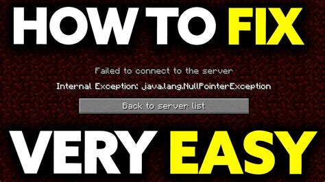 java.lang.NullPointerException: Unexpected error в Minecraft